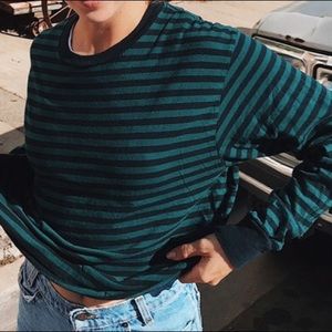 Green and black striped brandy Melville long sleev